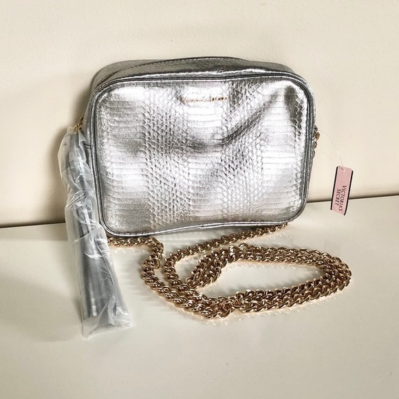 Victoria’s Secret Metallic Silver Tassel ZipUp Bag - Picture 7 of 9